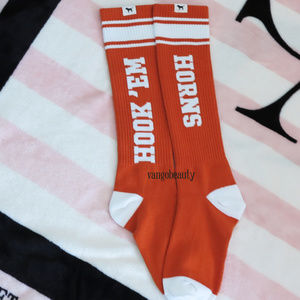 Victoria's Secret PINK knee high socks HookEm NEW